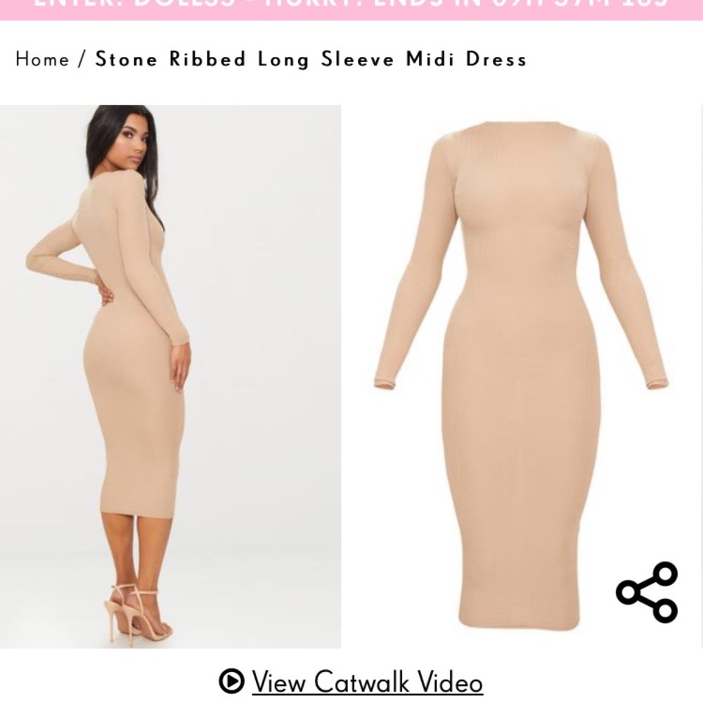 PRETTY LITTLE THING NUDE DRESS